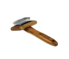 BAMBOO GROOM Mały pędzel z końcówkami ze stali nierdzewnej / Finisher