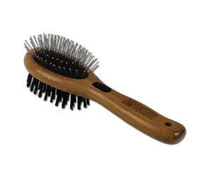 BAMBOO GROOM Mała szczotka połączona z włosiem i końcówkami ze stali nierdzewnej