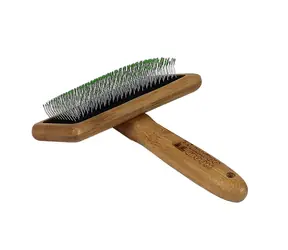 BAMBOO GROOM Duży, delikatny pędzel z końcówkami ze stali nierdzewnej / Finisher