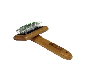 BAMBOO GROOM Mały, delikatny pędzel z końcówkami ze stali nierdzewnej / Finisher