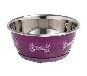Miska dla psa Flamingo Selecta różowa 13cm 500ml / stal nierdzewna