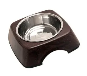 Flamingo Miska ze stali nierdzewnej w drewnianym stojaku 160ml wenge