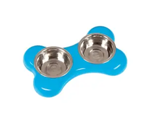 Karlie KOST 2x400ml niebieska / Miska ze stali nierdzewnej / 36x22x8cm