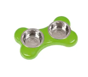 Karlie KOST 2x400ml zielony / Miska ze stali nierdzewnej / 36x22x8cm