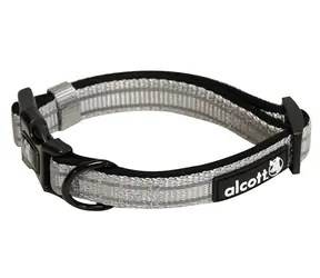 Alcott Adventure szara - rozmiar S / obroża odblaskowa dla psa