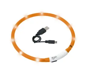 Obroża świetlna LED Karlie pomarańczowa - obwód 20-75cm