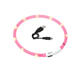 Obroża świetlna LED Karlie różowa - obwód 20-75cm