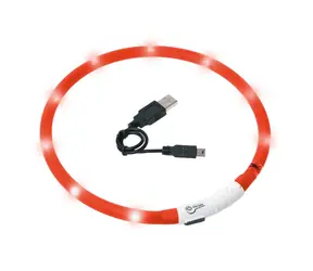 Obroża świetlna LED Karlie czerwona - obwód 20-75cm