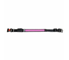 Obroża nylonowa Flamingo LED różowa z ładowaniem USB - 48cm