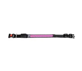 Obroża nylonowa Flamingo LED różowa z ładowaniem USB - 48cm