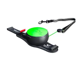 Lishinu3 Smycz NEON zielona - rozmiar S (5-7kg) / Smycz samonakręcająca się bez użycia rąk z liną