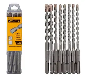 DeWalt DT60300 / Zestaw 8 wierteł do betonu / SDS- PLUS / 6/7/8/10 mm