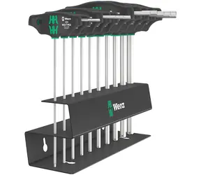 Wera 454/10 HF Set Imperial 2 / Hex- PLUS zestaw wkrętaków z uchwytem krzyżowym i funkcją przytrzymywania / cale / 10 sztuk