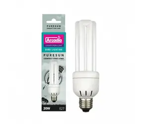 Lampa dla ptaków Arcadia PureSun Compact 20W/15 cm / Żarówka kompaktowa odpowiednia dla wszystkich gatunków ptaków