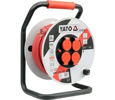 YATO YT-8106 / Przedłużenie bębna 30 m / tworzywo sztuczne / Max. pobór prądu 16 A / Ilość gniazd 4 / Gniazdo E|F / IP44