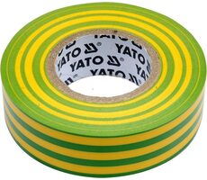 YATO YT-81655 / Taśma izolacyjna dla elektryków PVC 19mm / 20m / żółto-zielona