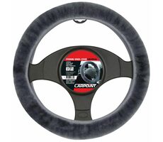 Carpoint Osłona kierownicy 37-39cm antracyt - naturalna wełna owcza