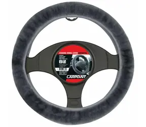 Carpoint Osłona kierownicy 37-39cm antracyt - naturalna wełna owcza