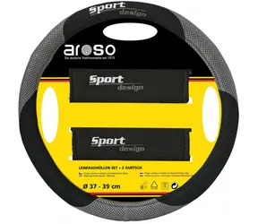 Aroso Osłona kierownicy 37-39cm / osłona pasa bezpieczeństwa - szara