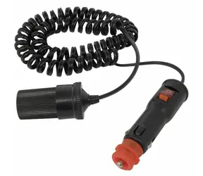 Przedłużacz Carpoint do gniazda zapalniczki samochodowej 12V 24V / długość 2,5m / lampka kontrolna / włącznik
