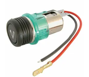 Zapalniczka samochodowa Carpoint 12V wbudowana - z zielonym podświetleniem / płaska