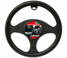 Osłona kierownicy Carpoint 37-39cm - czarna / imitacja skóry