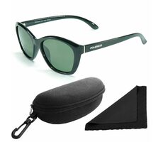 Okulary przeciwsłoneczne z Polarized 206 - czarne oprawki - ciemne soczewki / soczewki z polaryzacją / etui i ściereczka