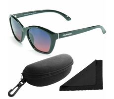 Okulary Polarized 206 - czarne oprawki - niebiesko-różowe soczewki / soczewki polaryzacyjne / etui i ściereczka