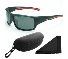 Okulary przeciwsłoneczne z Polarized 247 - czarno-czerwone oprawki / ciemne soczewki / soczewki z polaryzacją / etui i ut