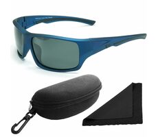 Okulary przeciwsłoneczne z Polarized 247 - czarno-niebieskie oprawki / ciemne soczewki / soczewki z polaryzacją / etui i ściereczka