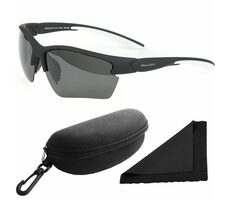 Okulary przeciwsłoneczne z Polarized 251 - czarno-białe oprawki / ciemne soczewki / soczewki z polaryzacją / etui i ściereczka