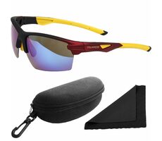 Okulary Polarized 255 - czarne oprawki - niebieskie lustrzane soczewki / spolaryzowane soczewki / etui i ściereczka