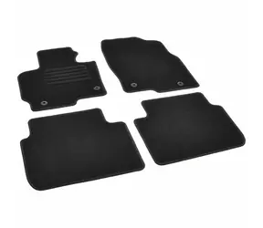 Dywaniki samochodowe Aroso tekstylne precyzyjne czarne / czarne przeszycia - Mazda CX-5 I (Typ KE) (2011-2017) 5-miejscowy