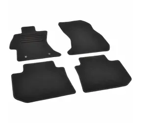 Dywaniki samochodowe Aroso Textile, precyzyjne czarne / czarne przeszycia - Subaru Levorg I (2014-2021) 5-miejscowy