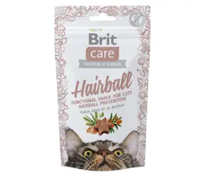 Brit Care Cat Snack Hairball 50 g / Funkcjonalny, bezzbożowy przysmak zapobiegający kępkom włosów