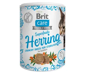 Brit Care Cat Snack Superfruits Śledź 100 g / Chrupiący smakołyk ze śledziem i „Superowocami” - z rokitnikiem
