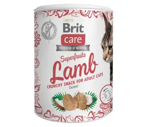 Brit Care Cat Snack Superfruits Jagnięcina 100 g / Chrupiący smakołyk z jagnięciną i „Superowocami” - z kokosem