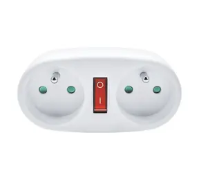 Puszka przyłączeniowa Solight 2 x 10A biała / przełącznik