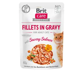 Brit Care Filety dla kota w sosie z pikantnym łososiem 85 g / Saszetki dla kotów