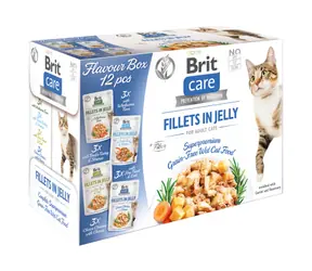 Brit Care Cat Flavor box Filet w galaretce 4x3 szt. (12x85 g) 1,02 kg / Saszetki dla kotów