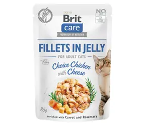 Brit Care Filety dla kota w galaretce z kurczakiem i serem 85 g / Saszetki dla kotów
