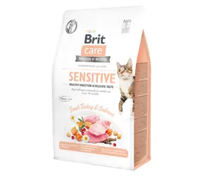 Brit Care Cat Bezziarnista Sensitive Zdrowe trawienie i delikatny smak 400 g / Koty z wrażliwym trawieniem