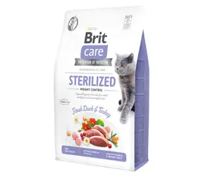 Brit Care Cat bezzbożowa sterylizowana kontrola wagi 2 kg / kompletna karma dla kotów dorosłych i sterylizowanych 