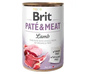 Brit Pâté & Meat Lamb 400 g / Puszka dla psów / 70% jagnięciny i kurczaka / Pasztet z czystego mięsa z kawałkami podrobów i mięsa