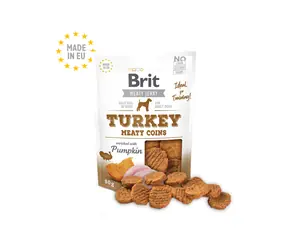 Brit Jerky Indyk Mięsny Monety 80 g / Przysmaki z suszonego mięsa
