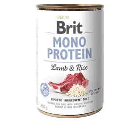 Brit Mono Protein Lamb & Brown Rice 400 g / Puszka dla psów / 100% czyste białko jagnięce z ryżem