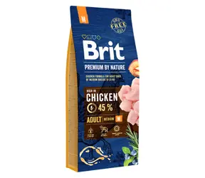 Brit Premium by Nature Adult M 15 kg / Kompletna karma dla psów / dorosłych psów ras średnich (10-25 kg)