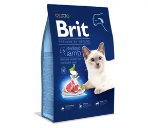 Brit Premium by Nature Cat Sterylizowana Jagnięcina 8 kg / Kompletna karma premium dla kotów / kotów wykastrowanych