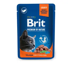 Brit Premium Cat Pouches Łosoś sterylizowany 100 g / Saszetki dla kotów