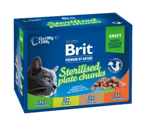 Brit Premium Cat Pouches Sterylny talerz (12x100 g) 1,2 kg / Woreczki dla kotów